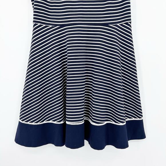 Kate Spade New York Striped Ponte Fit Flare Dress Blue White Striped Womens 10 - Picture 5 of 11